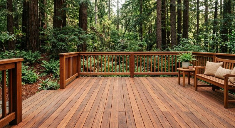 Redwood Deck Installation in Boston, MA